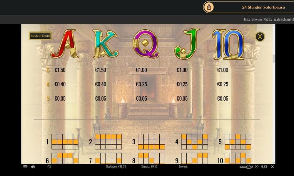 Book of Dead Cardsymbols JPI 1000x600