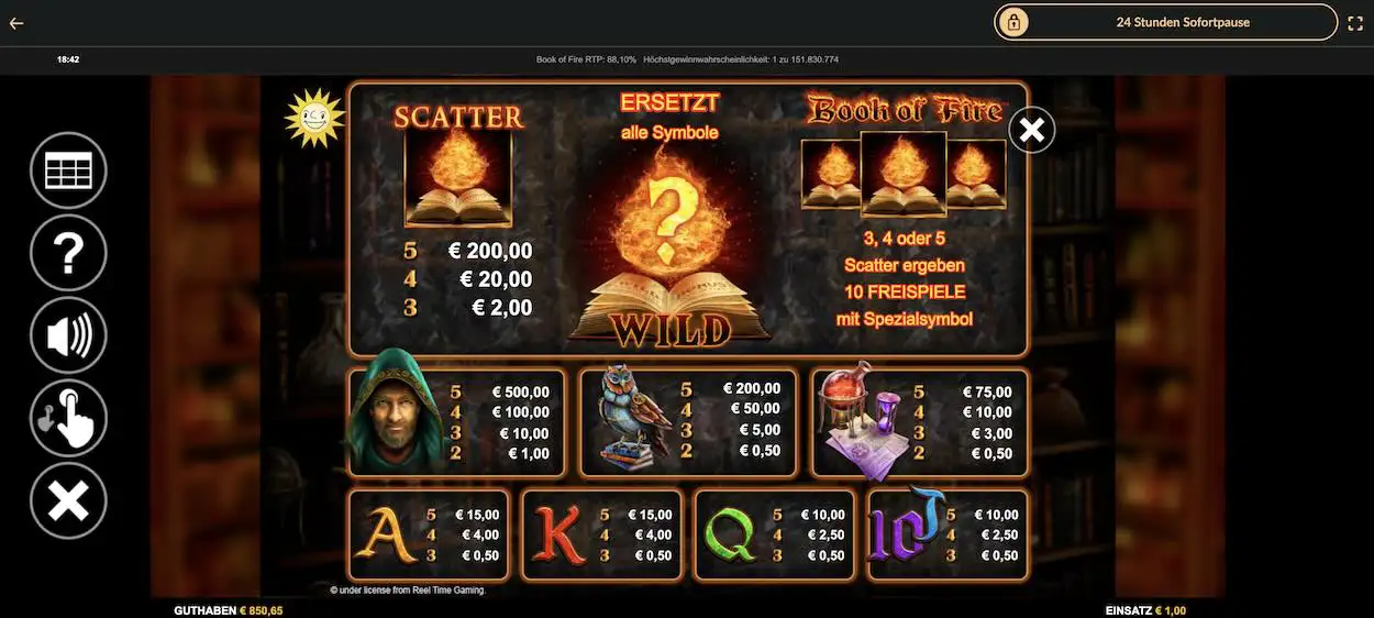 book-of-fire-gewinntabelle