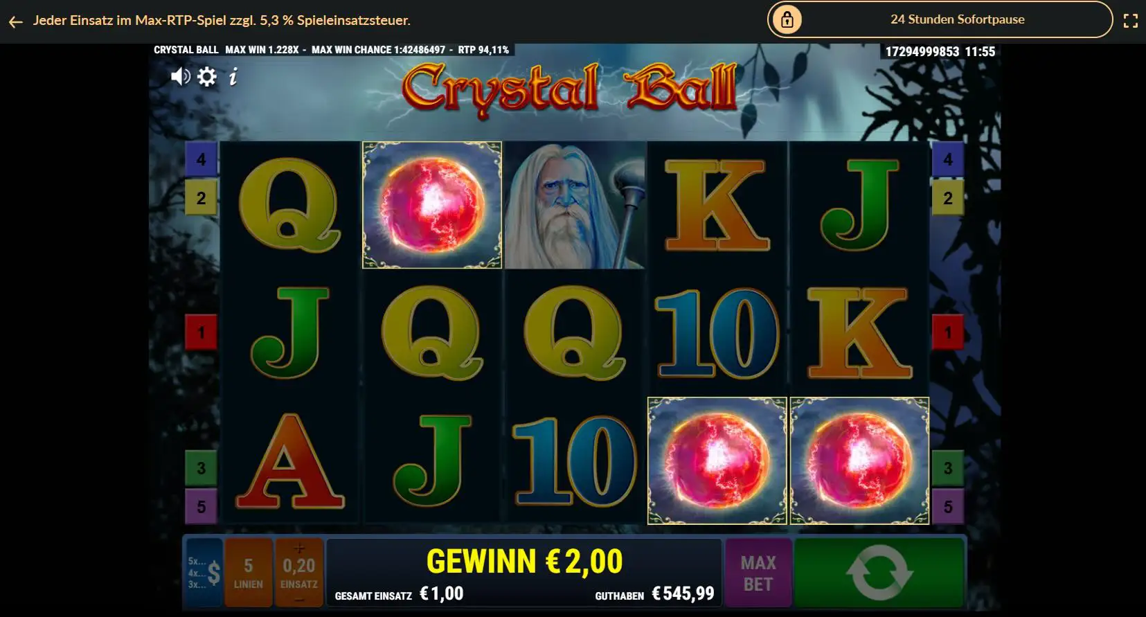 crystal-ball-online-casino-gewinn