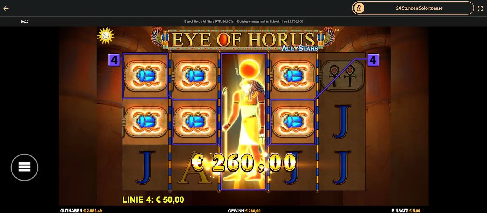 eye-of-horus-all-stars-gewinn