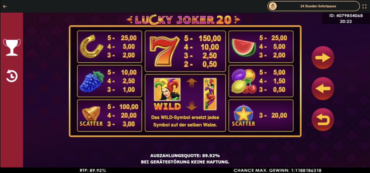 lucky-joker-20-spielautomat-gewinntabelle