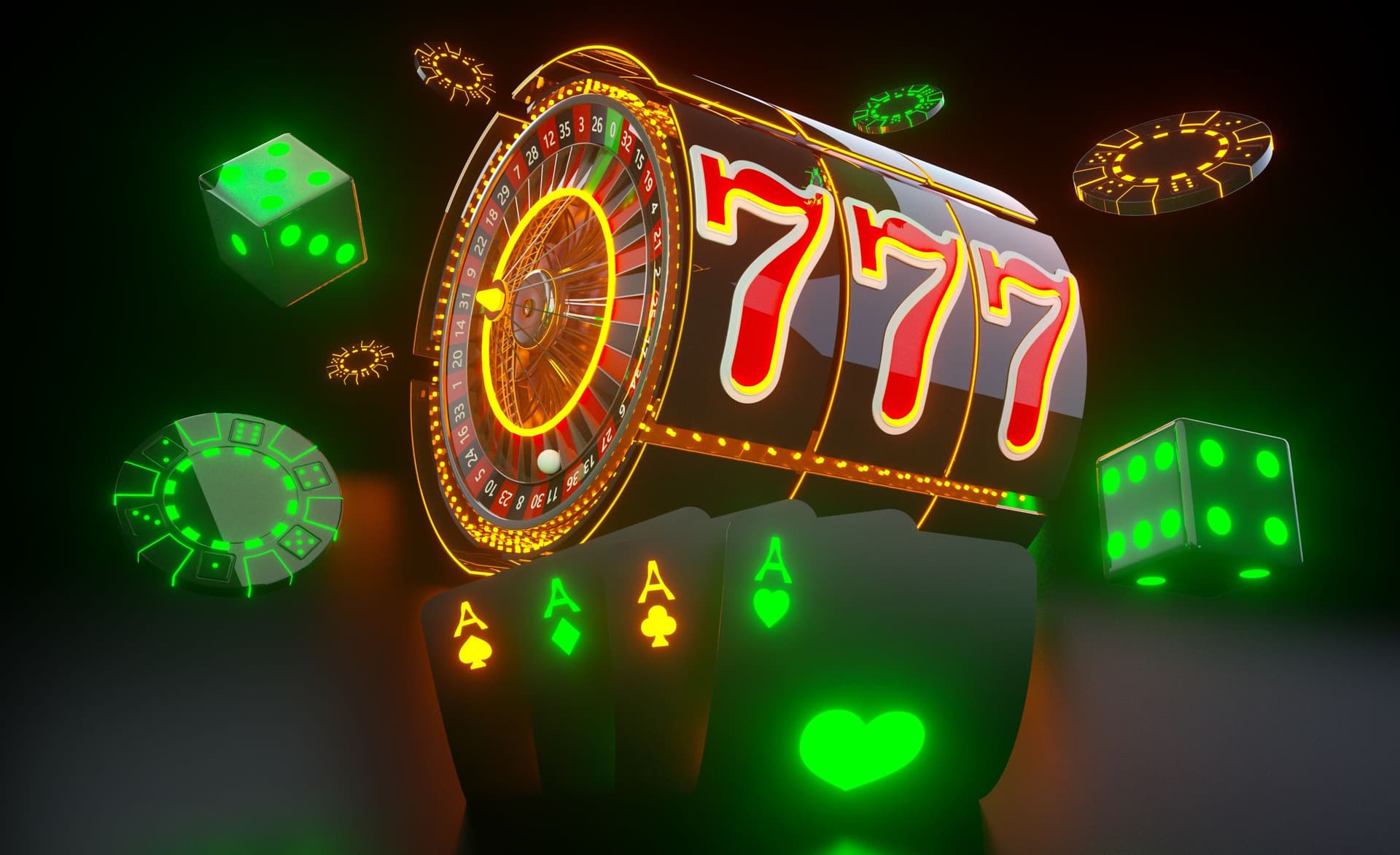 Lucky-Seven-Würfel-Chips