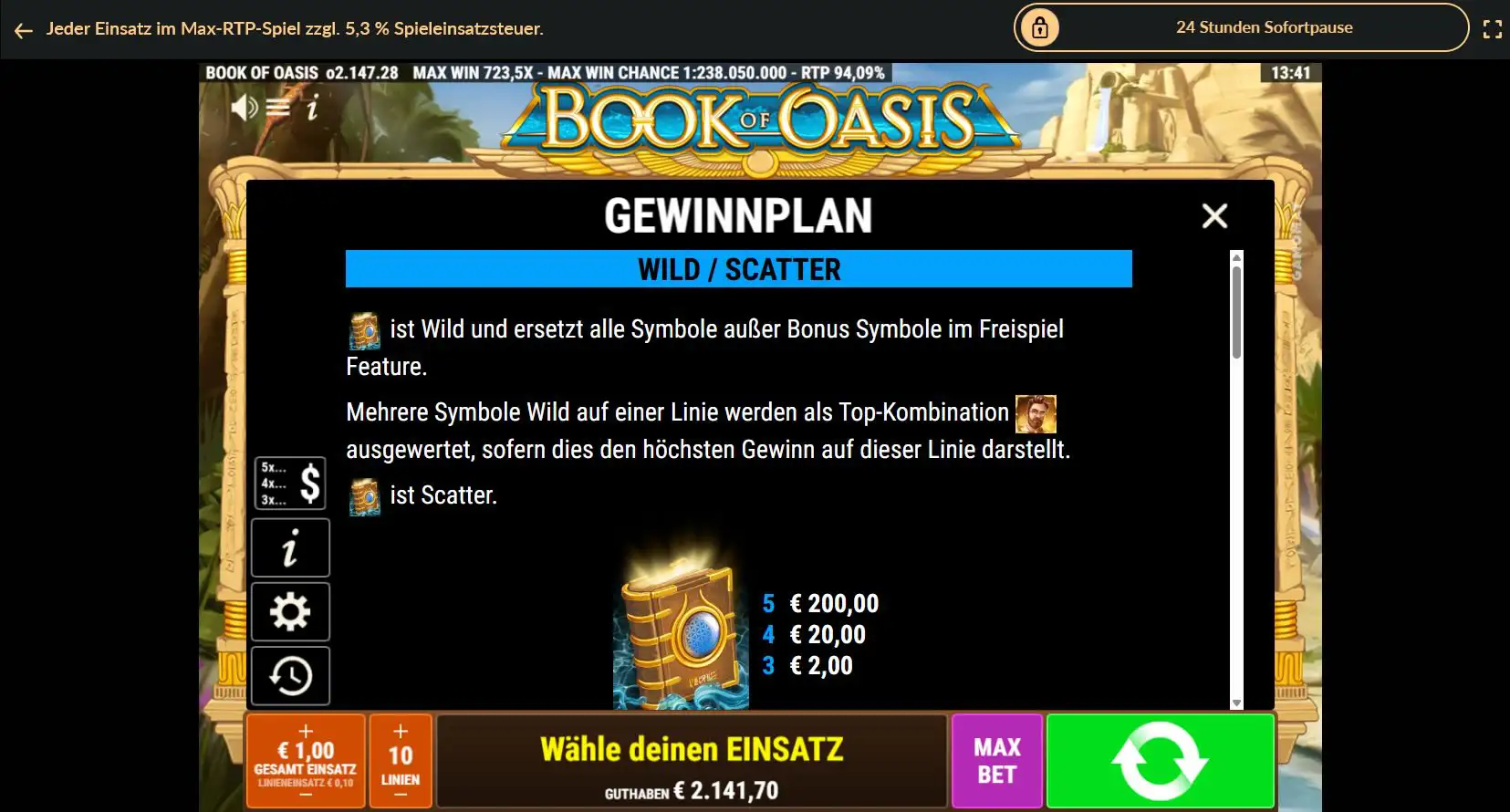 book-of-oasis-gewinntabelle
