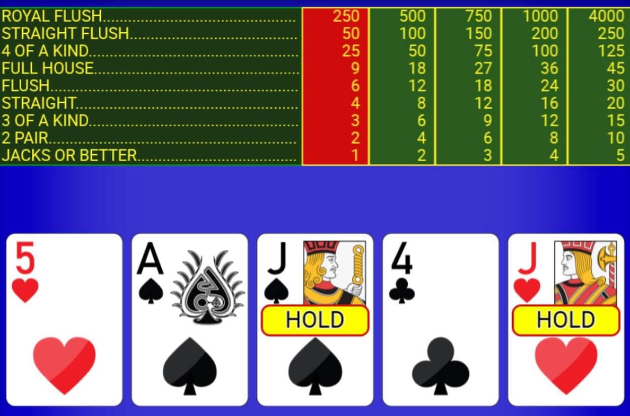 videopoker-karten-halten