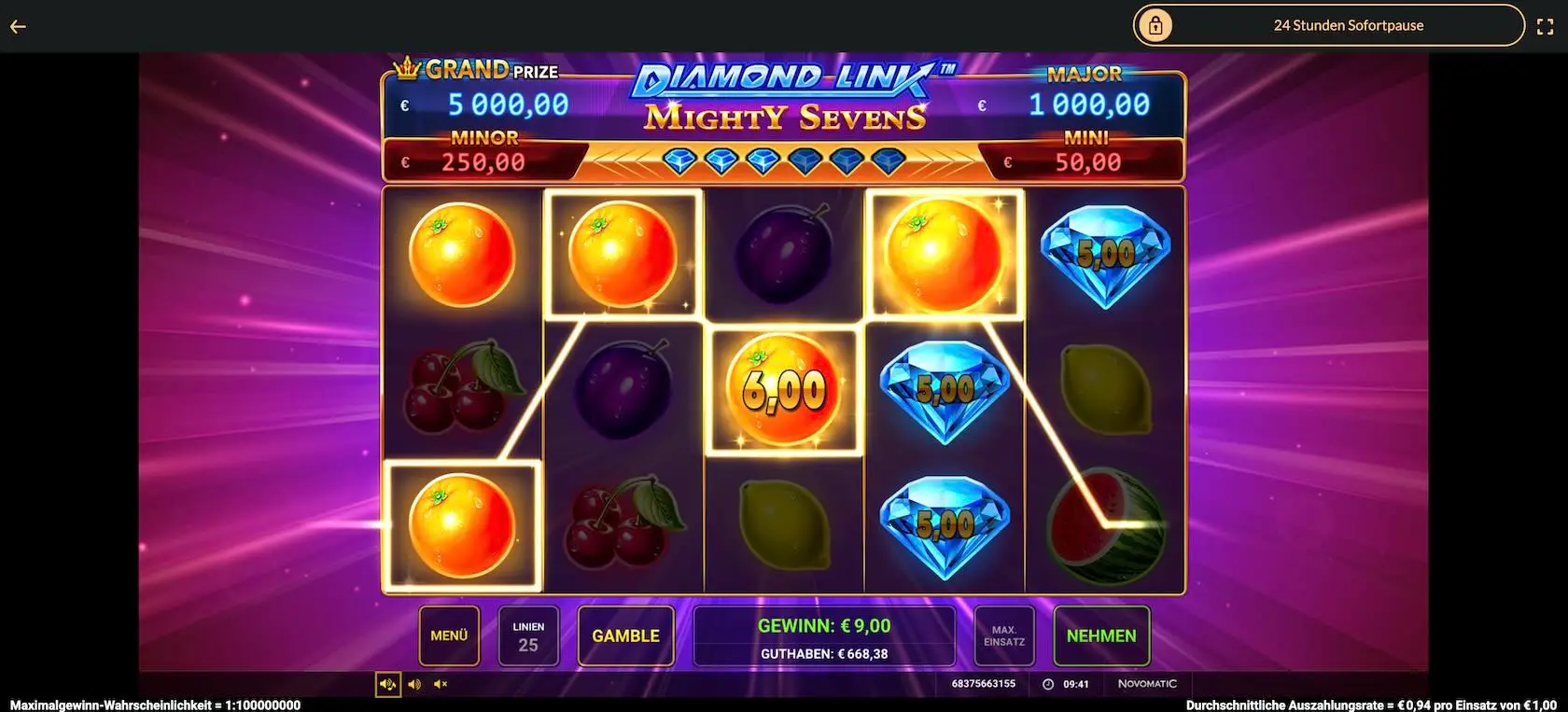 diamond-link-mighty-sevens-gewinn