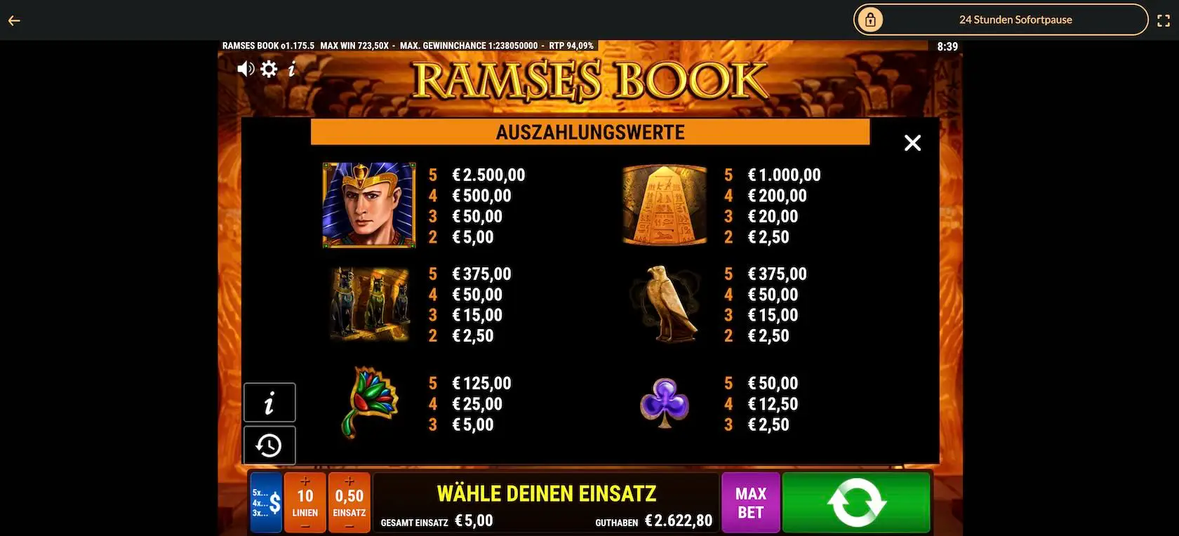 ramses-book-auszahlungstabelle