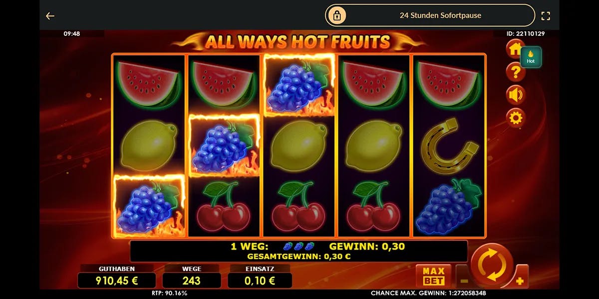 All Ways Hot Fruits Spielautomat