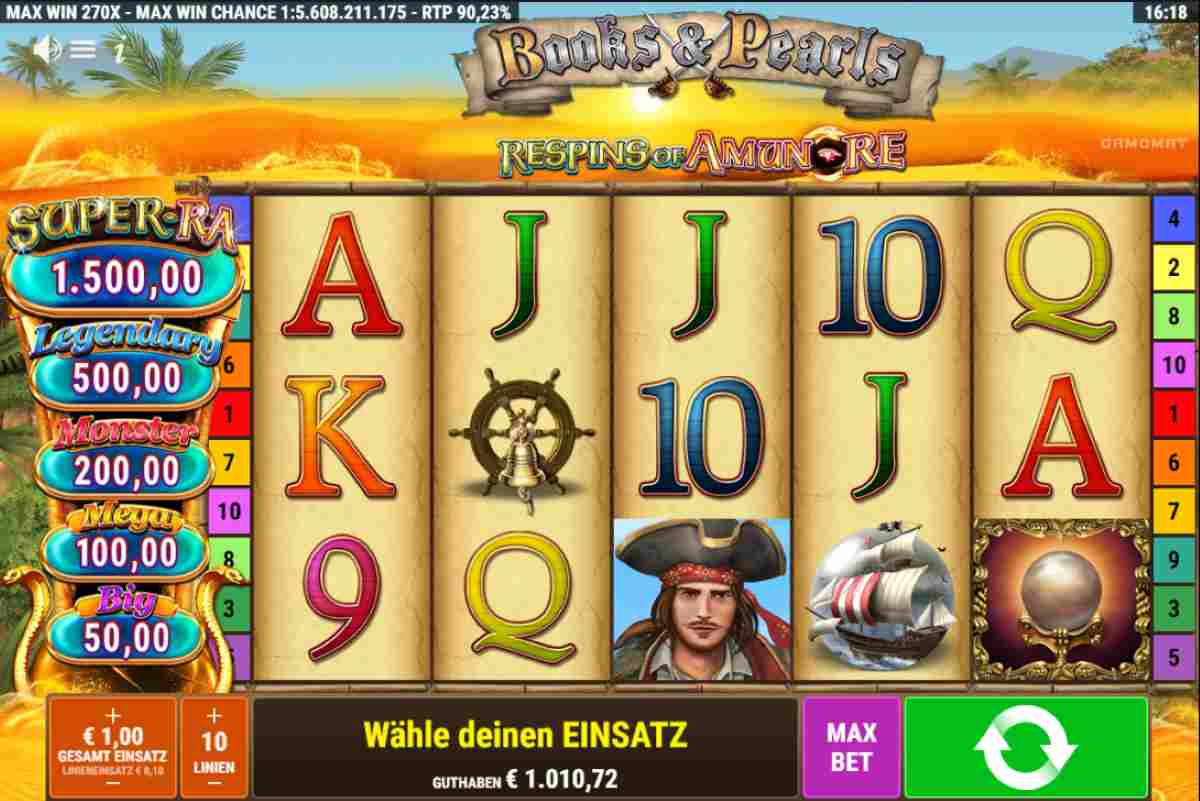 Books and Pearls Respins of AmunRe online spielen